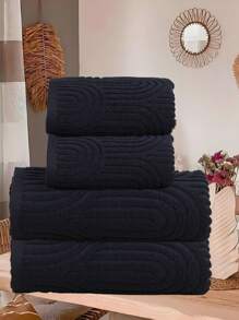 QIBHI 1/2/3pcs Jacquard (Lightweight) Fabric, Not Thick, Choose Towel/Bath Towel, Multiple Sizes Available, Convenient For Home Use And Travel, Guest Use, Terry, Absorbent And Soft, Suitable For Bathroom, Swimming Pool, Luxurious Choice Of Your Preferred Size Shower Towels For Beauty Salon, Hotel Sports,Home Essentials, Towel, Skin Care Bath Towel Sheet - Black - View 6