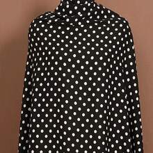 0.5m/1m/2m*145cm 1cm Black & White Polka Dot Fabric, Retro Style, For Making Tops And Dresses All Seasons, DIY Sewing Craft Material