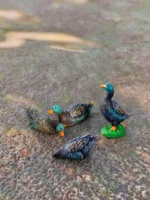 10件套树脂材质仿真鸳鸯，家居装饰小型装饰雕像，假山水亭园艺盆景装饰工艺品，微景观设计DIY配件，摄影道具。 - 彩色 - 查看 6