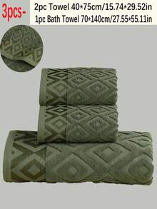 QIBHI 3/2/1pc Jacquard Solid Color Lightweight Thin Fabric Face Towel/Bath Towel, Soft Absorbent Terry Bathroom Towel, Multiple Sizes Available Shower Towels For Beaty Salon, Hotel Sports, Home Essentials, Towel, Skin Care Bath Towel Sheet