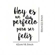 1 pieza Pegatinas de pared con citas en español - Decoración para sala de estar y dormitorio, Mural de papel tapiz extraíble e impermeable para el hogar