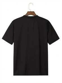 My First Father's Day 2025 T-Shirt For New Dads - Ultra-Soft Breathable Comfort Fit Men's Tee With Colorful Striped Lettering, Casual Summer Gift For Dad From Son, Fathers Day Gift, Vintage Style Font, Comfortable Fit Shirt - Black - View 2