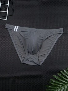 6pcs/Pack Men's Casual Breathable Soft Solid Color Briefs, Summer Underwear