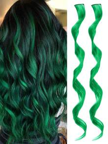 20inch Kids' Colored Curly Hair Extensions, One-Piece Seamless Invisible Clip-In Hair Extension For Adorable And Sweet Look - Multicolor - View 15