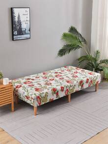 1 件装饰折叠沙发床罩，牛奶丝面料，防滑弹性通用型 3 座，花卉印花，4 种颜色，完美适合折叠沙发床，适合春季、夏季、秋季、冬季 - 彩色 - 查看 5