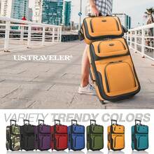 Traveler - Juego de equipaje de mano expandible Rio de dos piezas, color mostaza, talla única - Mostaza / Naranja - Ver 8