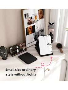 OBOVAY 1 buc Oglindă de machiaj LED iluminată Oglindă cosmetică cu suport Lumină de umplere reglabilă Len pentru acasă Dormitor Birou Călătorie Oglindă de vanitate portabilă, Codul mic este de 600mAh și codul mare este de 1000 mAh, Cadouri de Crăciun, Cadouri de festival