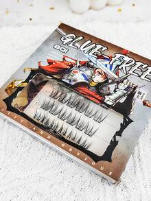 36 Büschel, 10-12 mm, Vogelstil, mit deutlichen Wurzeln, kein Kleber nötig selbstklebende einzelne Wimpern, Krümmung C/D, Stärke 0,07 mm, falsche Wimpern segmentierte Büschel Wimpern, natürlicher Look Cartoon, Manga Stil