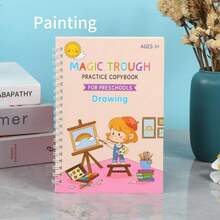 1 Stück Englisches Handschriftübungsheft, Spaß mit Mathe & Malen für Anfänger, Arbeitsheft für Stiftkontrolle-Training