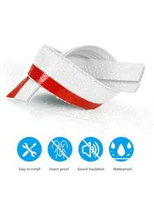 Tope de puerta ajustable de 2 pulgadas x 39 pulgadas, tira de sellado de puerta, kit de burlete de puerta insonorizante con adhesivo, sello de fondo de puerta a prueba de viento y tira de goma