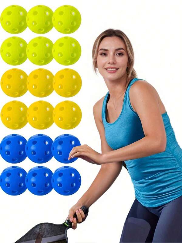 26-Hole Indoor And Outdoor Pickleballs - 6-Piece Set - Multiple Colors, Suitable For Both Indoor And Outdoor Training