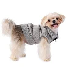 宠物保暖加厚外套一件，带牵引绳，适合秋冬季犬猫穿着。 - 粉色 - 查看 9