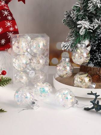 6pcs, 6cm Christmas Party Decorative Balls, Plastic Balls, Christmas Hanging Balls, Christmas Ornaments, Suitable For Christmas Tree Decoration, Home Decor, Outdoor Decoration, Holiday Party Decor, Christmas Party Supplies, Christmas Theme Hanging Ornaments, Party Favors, Christmas Gift Box Set, Happy New Year, Christmas Gift, Christmas Decorations, Event Party Supplies, Gift For Friends And Family Room Decor Winter Christmas Decorations Home Christmas Gifts Christmas Decor