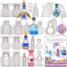 Small Bottle Container And Stopper UV Resin Epoxy Silicone Mould Jewellery Casting 6 Trays Set