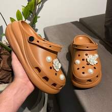 Luxury Platform Sandals With Personalized Embellishments, Lightweight And Comfortable - Camel - View 2