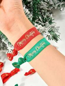 10/20 pièces - Bracelets de fête de Noël, bracelets rouges et verts Joyeux Noël, pour fournitures de fête d'anniversaire de bébé de Noël