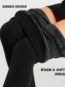 黑色保暖打底裤，高弹保暖裤，冬季无缝保暖紧身裤，男士连裤袜，高腰踩脚保暖裤，带保暖内衬，秋冬保暖裤，女士过膝袜，大码打底裤，长袜保暖裤，带保暖内衬保暖紧身裤，重量约80克/220克/320克或2.8盎司/7.7盎司/11.29盎司 - 黑色 - 查看 2