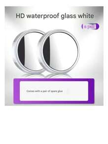 1pc Car Rearview Mirror Small Round Mirror Reversing Artifact Blind Spot HD Waterproof Auxiliary Mirror 360 Degree Multi-Function Mirror Car Rearview Mirror Has Suction Cup Type, Sticky Small Round Mirror Reversing Auxiliary Artifact Ultra-Clear Reflective Blind Spot Large Field Of View Wide Angle Car Universal