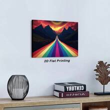 1pc 30*40cm(12x16inch) Modern Canvas Wall Art Print Art Abstract Abstract Rainbow Road Fantasy Poster Modern Elegant Canvas Painting Art Perfect Living Room Bedroom And Office Any Occasion Ideal Decorations.Stretched And Framed Ready To Hang.