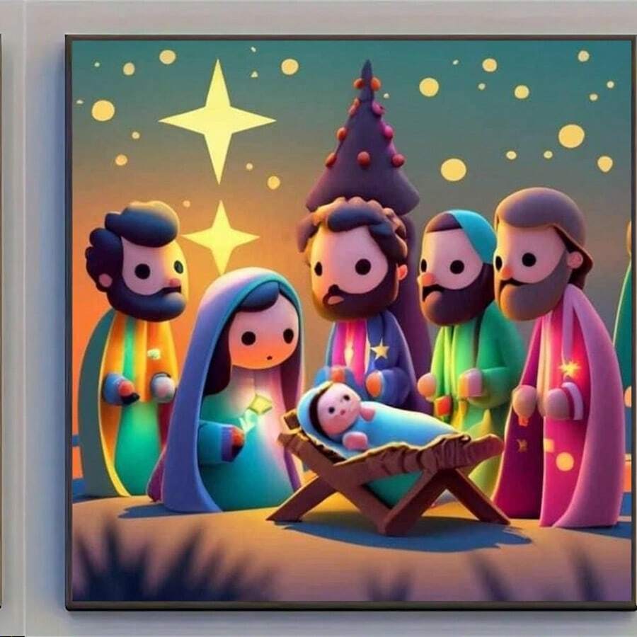 1pc Exquisite 5D Diamond Painting Kit, Frameless DIY Elegant Room Decor, Full Round Diamond DIY Kit, Leisure, Stress Relief, Handmade Dotting Effect, Perfect Christmas Gift