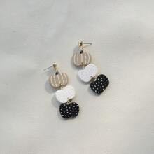 1 Pair Halloween Western Style Hip Hop Polka Dot Pumpkin Acrylic Pendant Earrings, Women's Party Celebration Festival Gift