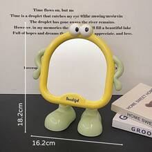 1pc Cute Cartoon Footprint Design Tabletop Makeup Mirror, Suitable For Bedroom, Dorm, Vanity, High Definition Makeup Mirror, Student Gift