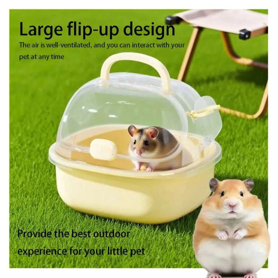 View of 1px Hamster Cage With External Portable Travel Cage, Safe And Escape ...