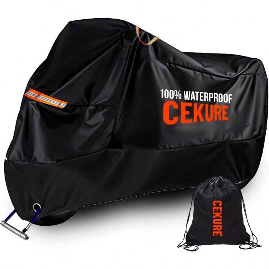 DYour Ride! Heavy Duty Motorcycle Cover Waterproof Outdoor 210 Oxford Fabric With Heat Sealed Seams Ultra Waterproof Fits Up To 105" All Weather Scooter Cover For Sport Bike With Carry Bag7001 - 黑色 - 查看 1