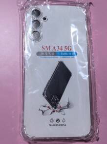 1pc Transparent Four-Corner Anti-Drop Case, Compatible With Samsung Series, Samsung Phone Transparent Four-Corner Anti-Drop Case, Phone Case, Protective Cover, Phone Shell, Phone Sleeve, Anti-Drop Phone Case, Transparent Phone Case, Minimalist Phone Case, Solid Color Phone Case, Transparent Phone Case, TPU Phone Case Anti-Drop (Military-Grade Anti-Drop)