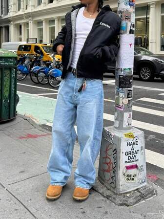 Straight Leg Jeans For Teen Boy, Comfortable & Versatile, High Street Style