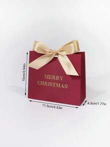 10/20PCS Merry Christmas Gift Box With Satin Ribbon Bow, Luxury Paper Treat Packaging For Holiday Parties, Candy, Cookies, Jewelry, Multi-Color Options Black Pink Kraft, Reusable Christmas Favor Box For Family Friends Celebration - 11.5X4.5X10cm - View 14