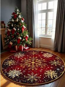 سجادة دائرية ذهبية بشكل رقائق الثلج، شخصية ومثيرة للاهتمام، عالية الجودة (مصنوعة من مادة الفلفيت البلوري، خفيفة الوزن ورقيقة)، مضادة للانزلاق، سهلة التنظيف والغسل في الغسالة، مناسبة للمطبخ وغرفة المعيشة والنوم وديكور المنزل وطاولة القهوة والسجاد الكبير والحصير الترفيهي وسجاد غرفة النوم والسجادة الجانبية وديكور المنزل وغرفة الأطفال وغرفة الألعاب والمدخل، متعددة الأنماط المطبوعة، قابلة للغسيل، مناسبة للممر والمعيشة والمطبخ والنوم، متعددة الأحجام