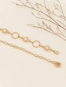 Plus Size Bohemian Vintage Floral Waist Chain Fall, Autumn, Halloween - Gold - View 2