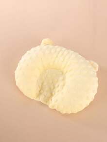 Comfortable U-Shaped Cartoon Design Small Dog Sleeping Mat - Warm Deep Sleep Accessory, Polyester Fleece, Solid Pattern, Oval Shape