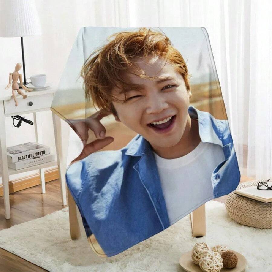 Musife Custom Jang Keun Suk Blanket Super Soft Warm Flannel Fabric Blanket For Couch Throw Travel Adult Blanket.Jpg - 白色 - 查看 1