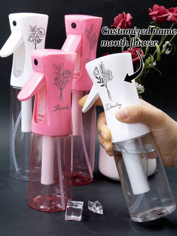 Custom Spray Bottles-With Birth Flower And Name,Personalized Spray Bottle For Hair,Customized Hair Spray Bottles,Customizable Water Spray Bottle,Barber Accessories,Travel Essentials,Hair Tools,Birthday Gifts,Valentine's Day,Living Room,Kitchen,Suitable For Hairdresser,Boyfriend,Girlfriend,Friend