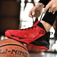 Men's Basketball Shoes, Breathable Cushioning Non-Slip Wearable Sports Shoes For Gym Workout Training, New Lightweight Breathable Basketball Shoes Unisex Sports Sneakers - Red - View 6