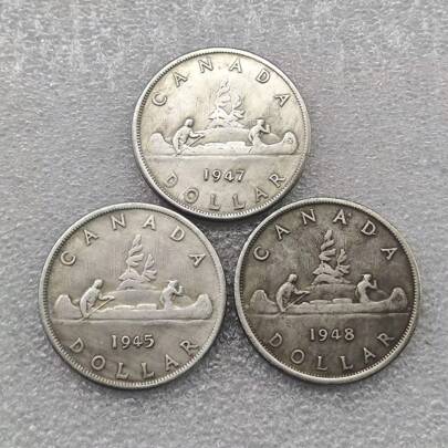 1945,1947,1948 Canada 1 Dollar - George VI Copy Coins 1 Pc