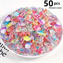 50/30/20/10pcs Glow-In-The-Dark Ocean Animal Decorations - Glow Under Blacklight, Pastel Colors (Pink, Blue, Purple, Transparent), Resin Marine Life For Aquarium, Party Favors, Fairy Gardens, DIY Crafts - No Electricity Needed, Indoor/Outdoor Use, Aquarium Decorations, Fairygarden Ornaments, Whimsical Design, Durable Decor Items, Glow In The Dark, Handcrafted Ornaments, Blacklight Reveal, Craft Enthusiasts