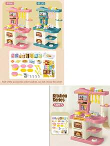Kids Kitchen Playset - Mini Kitchen Utensils Set, Includes Cups, Cutlery, Milk, Cooking Accessories, Suitable For Children, Boys And Girls, Certified - Multicolor - View 8