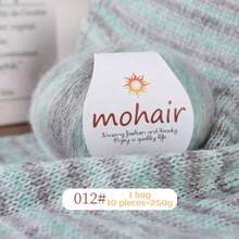 250g/Packung, 10 Stücke Farbverlauf Mohair Garn Kugeln, Zebra gestreifter Stil, DIY Strickmaterial für modische Hohlpullover, Schals, Mützen, Schals