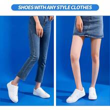 White PU Leather Low Top Sneakers For Women - Casual Lace Up Shoes - 白色 - 查看 9