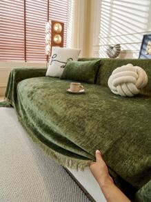 1 Piece Of Chenier Sofa Cover, Sofa Blanket, Anti Slip Furniture Protection Cover, Dog Cover, Pet Cover, Machine Washable, Excluding Pillow, Sofa Cover, Large Sofa, Sofa Bed, Coconut, Sofa Cover