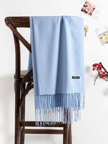 经典女士纯色流苏时尚保暖围巾，休闲可爱优雅街头富丽堂皇商务派对涤纶柔软围巾，适合所有季节冬季秋季