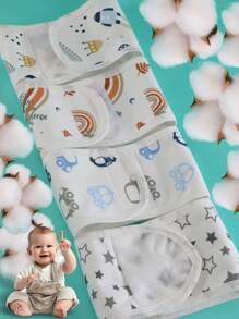 4pcs Newborn Baby Umbilical Cord Care Belly Band, Comfortable & Warm Infant Abdominal Band, Baby Swaddle Belly Band, Prevent Baby's Belly From Getting Cold, Breathable Soft Belly Wrap, Suitable For Baby Shower Gifts, Outdoor Activities, Newborn Essentials