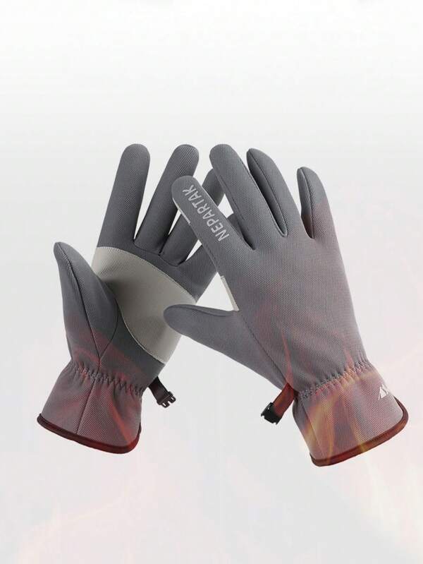 1 Pair Anti-Slip Cycling Gloves, Unisex Touchscreen Gloves With Thermal Lining, Thick Warm Windproof Waterproof For Cycling, Skiing, Outdoor Activities In Autumn/Winter