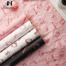 Sanrio 10pcs 50*70cm Cute Cartoon And Anime Wrapping Paper, Cute Little Cat Cinnamon Character Folding Flat Wrapping Paper, Gift Packaging, DIY Handicrafts, Party Gift Supplies, Christmas, Festivals, Birthdays, Pear Paper, Hello Kitty Flower Wrapping Paper