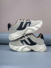 Zapatillas casuales para niños con suela cómoda, antideslizante y duradera, con bloques de color, adecuadas para todas las estaciones