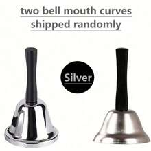 1pc Golden/Silvery Hand Bell Classic Dinner Bell Durable Hand Bells Loud Call Bell Service Bell Used For Weddings School Classroom Service And Game Parties Christmas