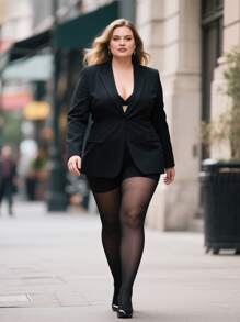 1 pezzo Leggings aderenti con curva, alta elasticità, resistenti agli strappi, senza caduta di cavallo, calze sexy, taglie forti, trasparenti, calze nere, alla moda e versatili, adatte per tutte le stagioni